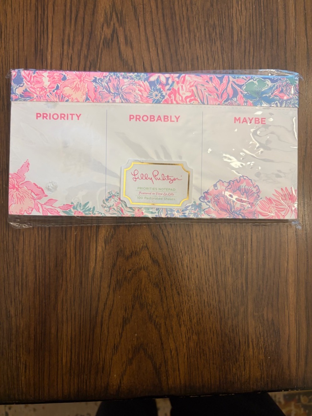 Lilly Pulitzer Pink Floral Priority Pad. New still in package. Office.